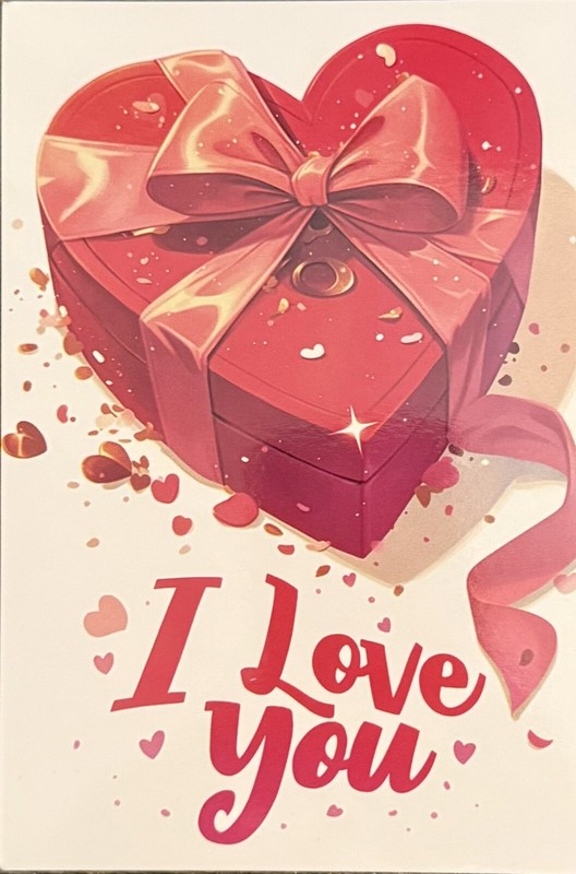 I Love You Heart Gift Valentine’s Day Love #4843 Postcard Card Ephemera Tag