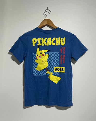 Pika Pika Pikachu Kids Size 10 Tee - Like New - Unisex - Graphic Print - Blue - Picture 3 of 7