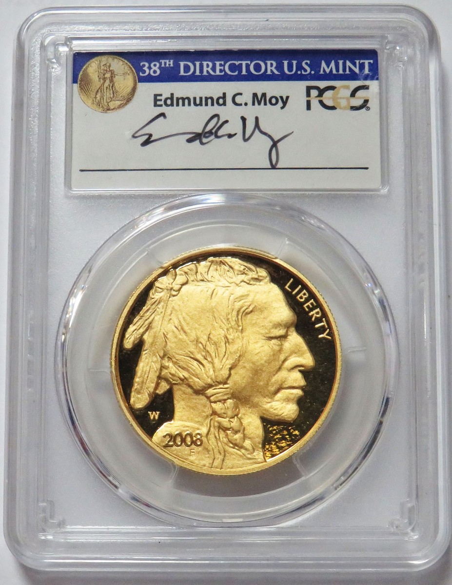 2008 W GOLD $50 MOY SIGNED BUFFALO 1 OZ PROOF COIN PCGS PR