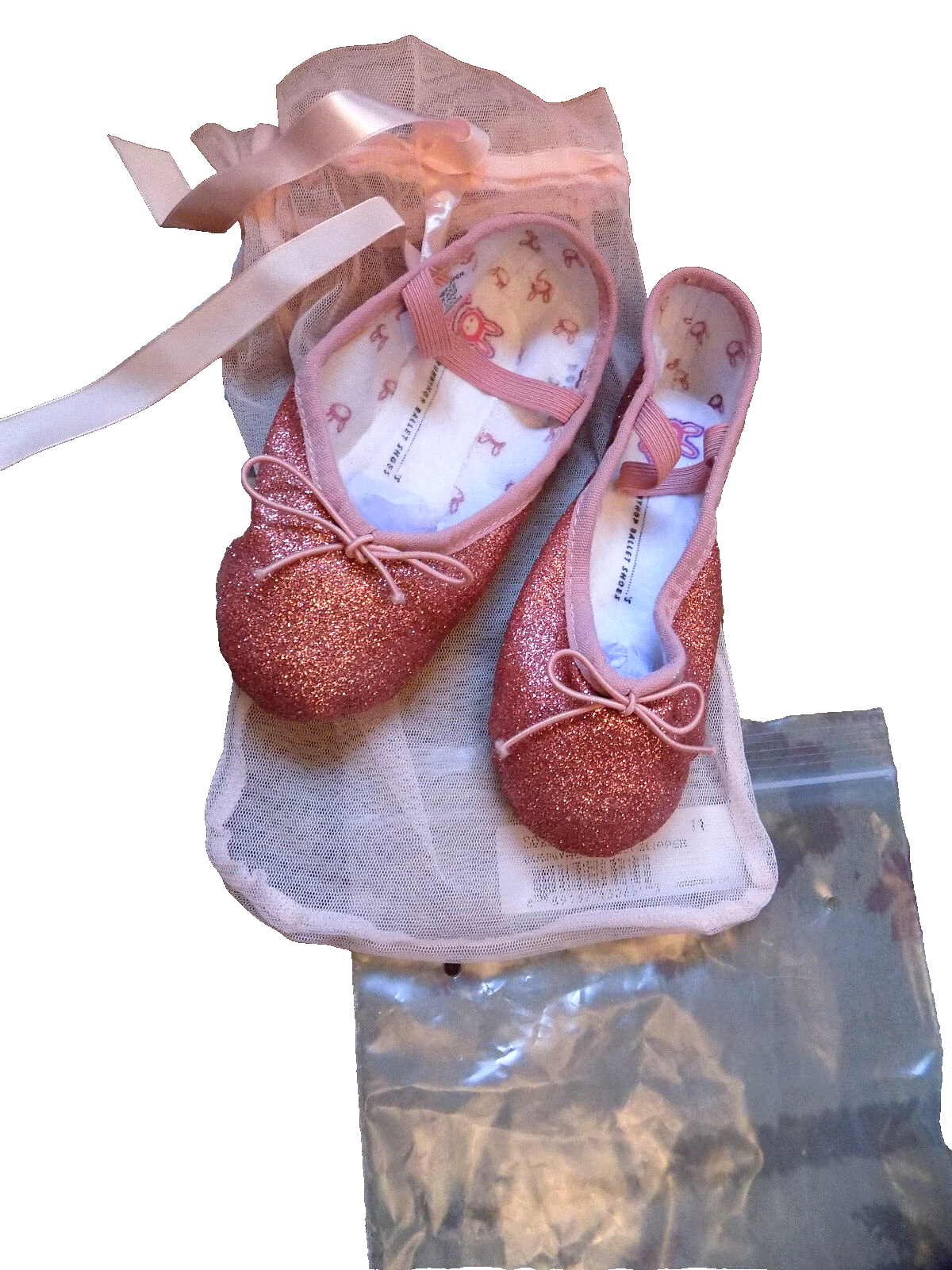 SAOLA Pantofola da balletto Bloch Dance Bunnyhop suola intera in pelle taglia 10 nuove rosa scintillante perfette in perfette condizioni