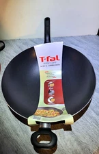 New T-fal Easy Care Nonstick Wok, 14.25 inch, Dark Gray  2 Handles