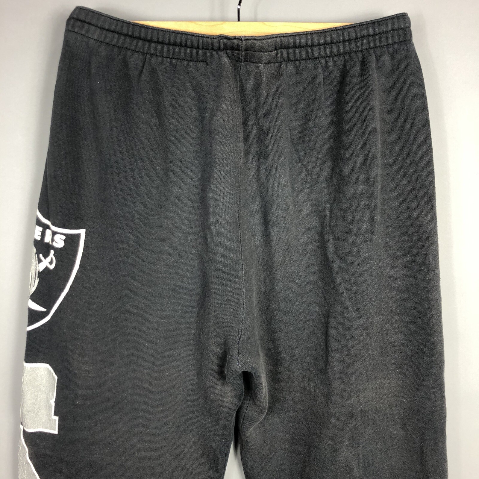 VTG 90s Logo 7 Los Angeles Raiders Sweatpants M Black Graphic Print Casual NFL