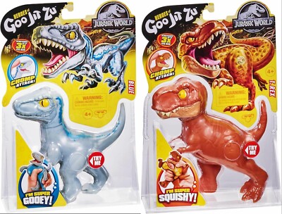 Set of Heroes Of Goo Jit Zu Jurassic World Hero Pack Blue and