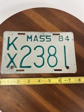 SINGLE MASSACHUSETTS LICENSE PLATE - 1984 - KX2381 - MOTORCYCLE
