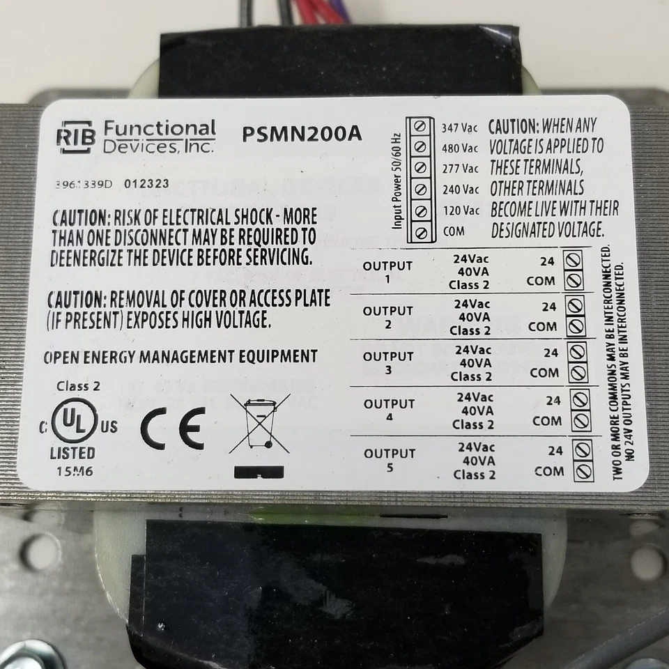 Functional Devices Class 2 Transformer PSMN200A 120V AC/240V AC/277V AC/347V - Image 2 of 4