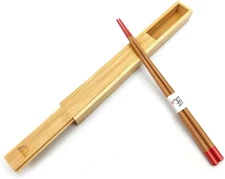 Japanbargain 2214, Bamboo Portable Chopsticks with Case Reusable Travel Chopstic
