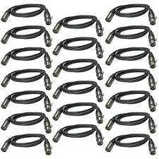 20 PACK 6ft XLR male to female M/F shielded mic microphone audio extension cable
