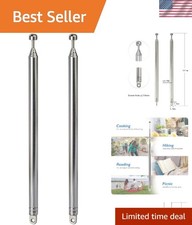 Versatile 7-Section Telescopic 74cm AM/FM Antenna - 2-Pack for Perfect Reception