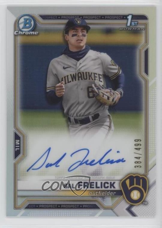 2021 Bowman Draft Chrome Pick Refractor 384/499 Sal Frelick #CDA-SF Auto nd3