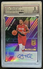 2020-21 Panini Donruss Elite CJ McCollum Signatures Purple Auto #/15 BGN 9 10