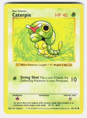 Caterpie #045/102 Base Set (Shadowless)
