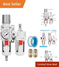 3/4" NPT Air Filter Regulator with Semi-Auto Drain  Poly Bowl for Efficiency