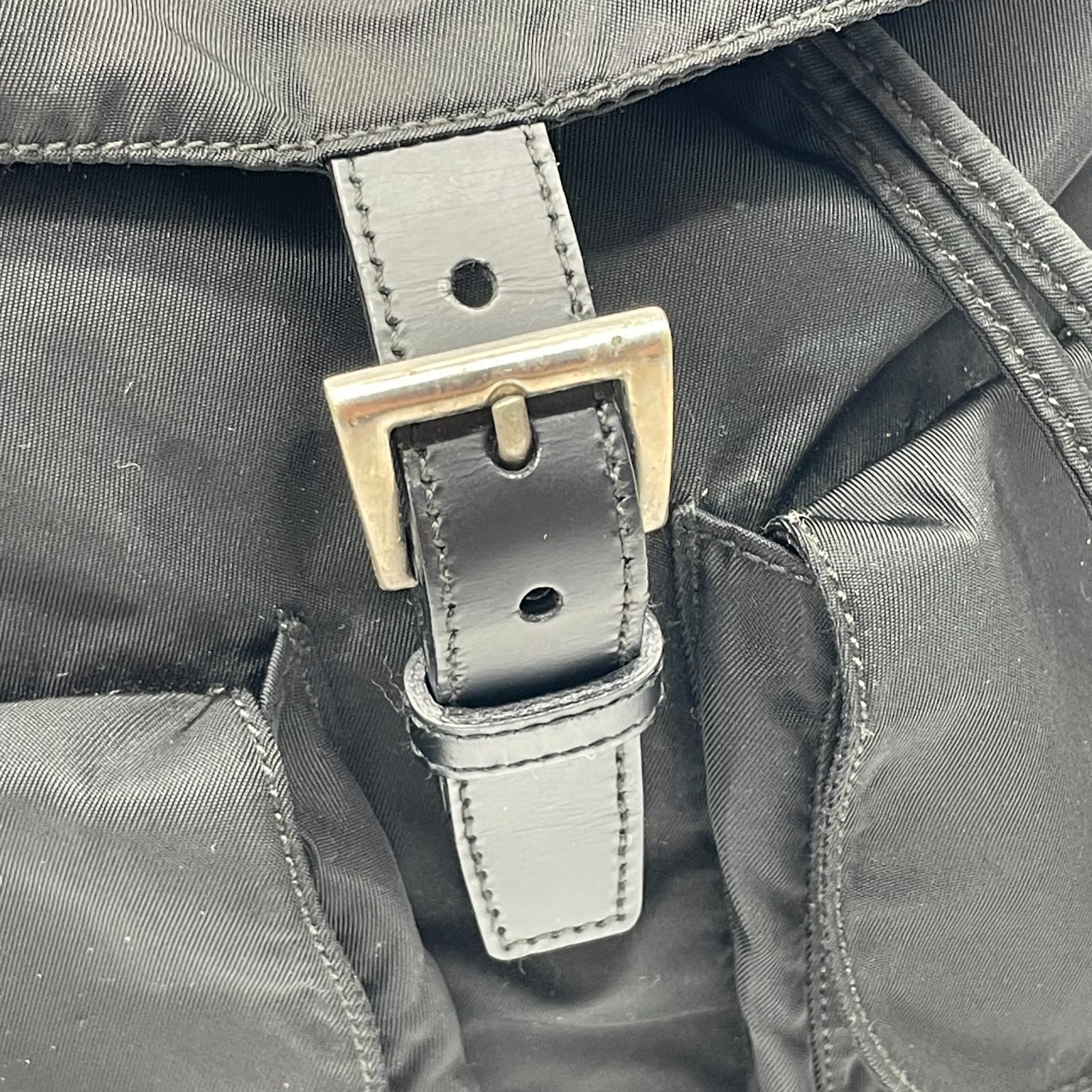 Prada Backpack Black Silver Nylon Triangle logo d… - image 14