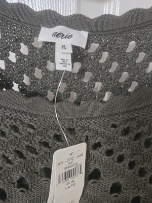 NWT Aerie Crochet Halter Midi Dress Olive Green Size XL | eBay