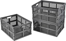 3-Pack Plastic Collapsible Storage Crates-30L Foldable Plastic Crates