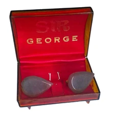 Vintage Sir George Cufflinks Genuine Gemstone Tested Garnet Tourmaline Iolite Go