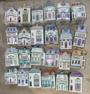 The Lenox Spice Village Spice Jars 1989 Complete Set No Rack
