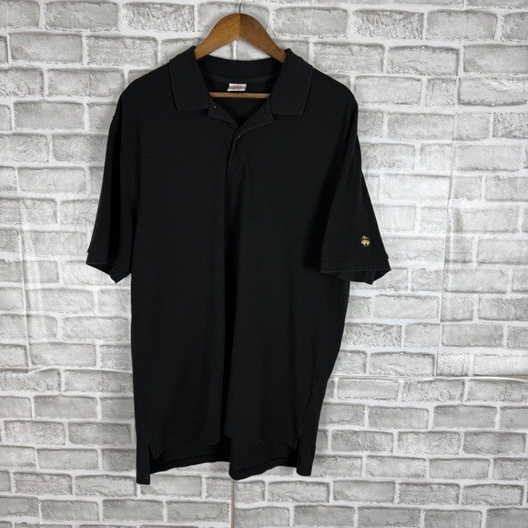 Brooks Brothers Performance Polo Solid Black Gold… - image 2
