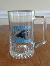 NFL CAROLINA PANTHERS HEAVY GLASS 24 OUNCE BEER STEIN MUG
