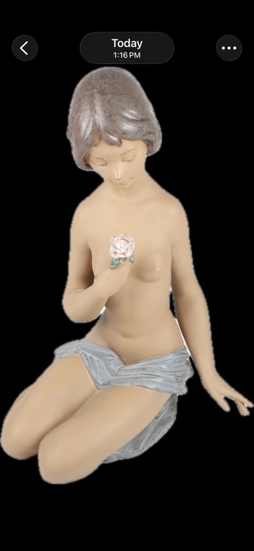 Large Lladró figurine, model 13517 titled "Nude with Rose,"
