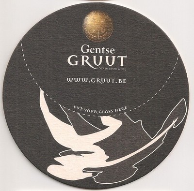 Gentse Gruut - alter Bierdeckel ''Put your glass here'' aus Belgien