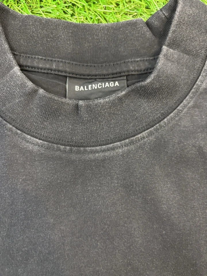 Balenciaga Paris Crest Logo T Shirt Washed Black Portugal Size M 40 Rue de Sevre - Image 3 of 4