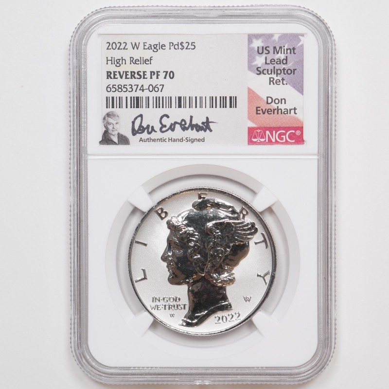 2022-W $25 Palladium Eagle High Relief - NGC Reverse PF70 - Don Everhart Signed