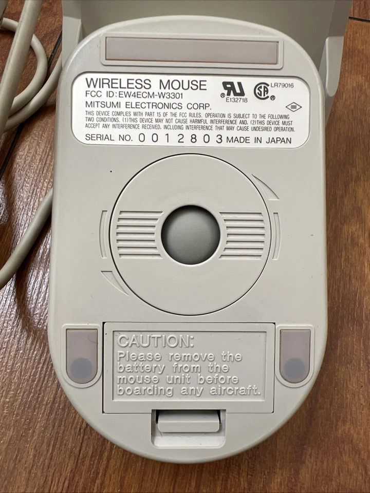 Mitsumi 2 Button Wireless Mouse and Receiver Serial Port Ball RARE VINTAGE - Image 3 of 4