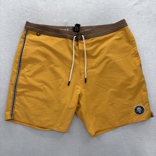 Roark Chiller Board Shorts Mens 36 Yellow Stretch Quick Dry Swim Trunks Beach