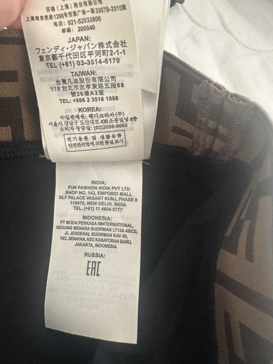 Fendi Leggings BLACK TECH FABRIC FF LOGO NWT AUTHENTIC 40 | eBay
