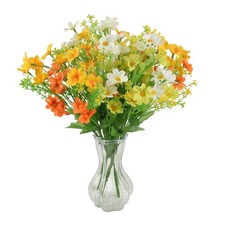 Artificial Daisy Flowers, 112 Heads Fake Flower Bouquet 4 Bunches 11.8 Inch F...