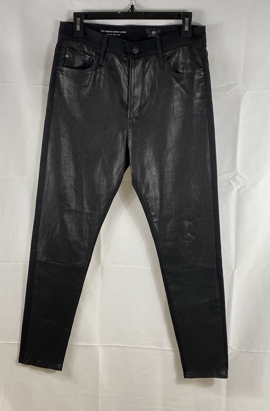 AG Adriano Goldschmied Women's Black Farrah Skinny Ankle High-Rise Pants Sz 31R