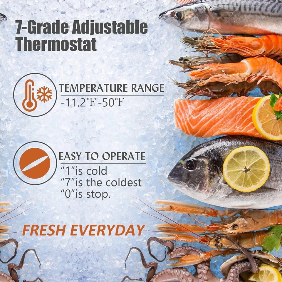 WANAI Chest Freezer 5.0 Cu.Ft Small Deep Freezer Black Top Door Mini Freezer - Image 4 of 4