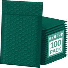 Bubble Mailers - 4X8 Inch 100Pc Ultramarine Green Shipping Bags, Chic Packaging