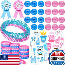 Winrayk Gender Reveal Party Favors: Team Boy or Girl Pins, Bracelets, Necklaces