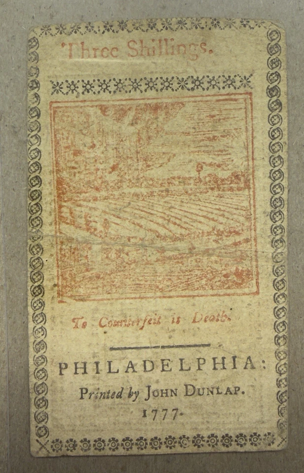 💥 1777 S Shillings Pennsylvania PA Colonial Currency With Previous PCGS HOLDER - Image 2 of 4
