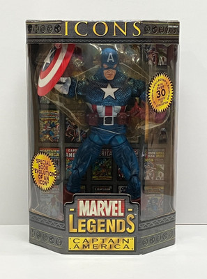 Captain America Toy Biz 2006 Marvel Legends Icons Unmasked 12  Action Figure
