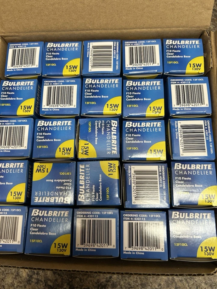 Bulbrite 15F10/CL 15W F10 Clear Cand. Base 130V (Box of 25) - Image 2 of 4