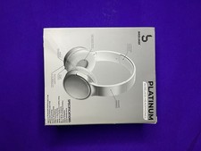Bass Jaxx Platinum Wireless Headphones Silver Bluetooth Mic Adjustable Headband