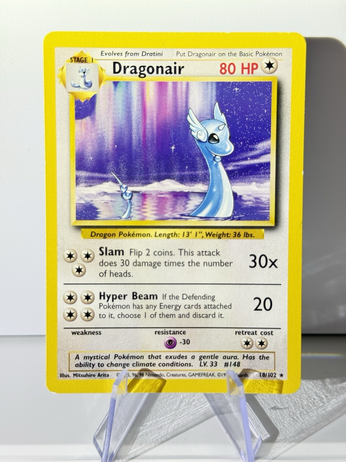 Dragonair 18/102 Non-Holo Pokemon Base Set English Lightly Played LP #3