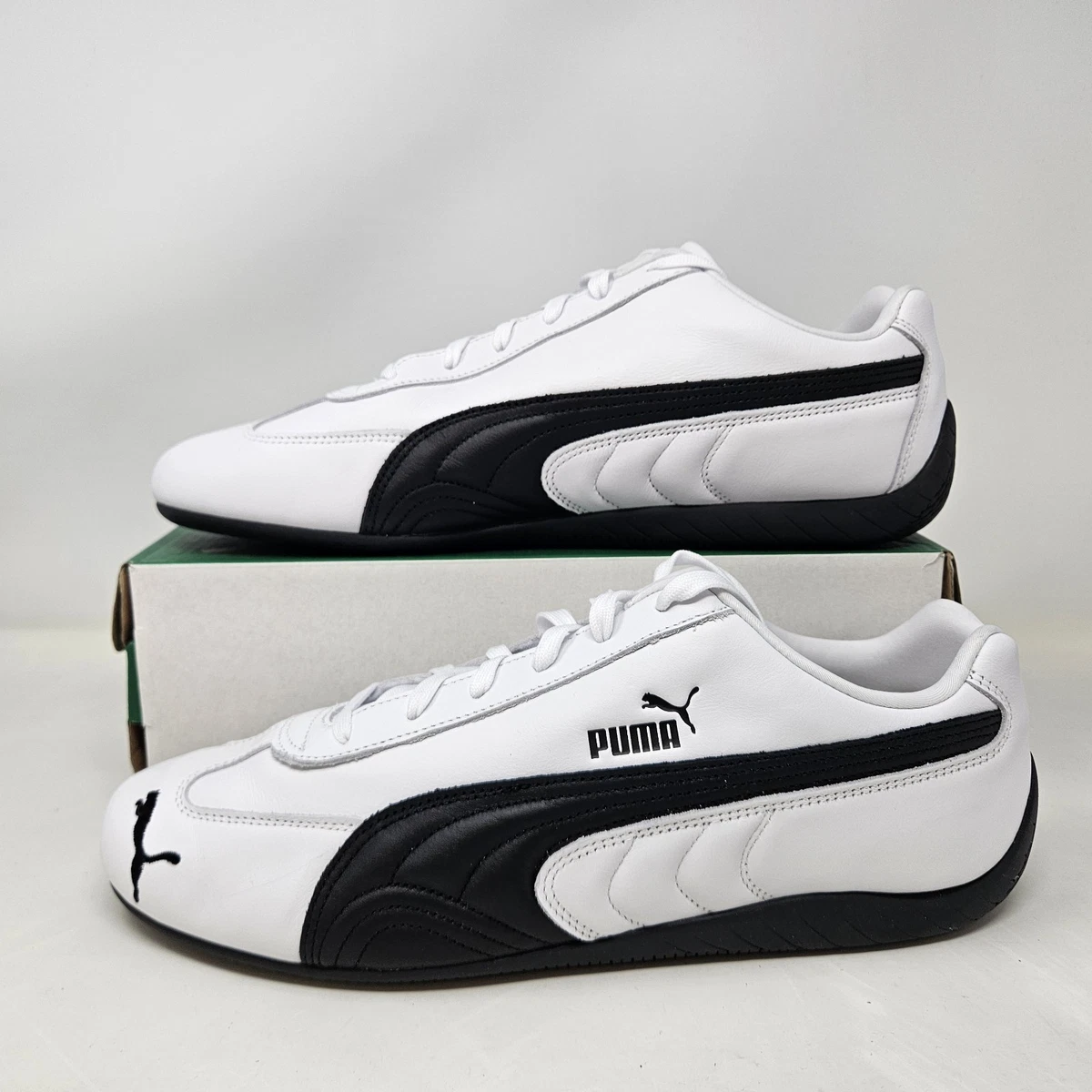 Puma White Leather/White Suede Speedcat OG Driving/Racing Shoes Unisex PUMA Ferrari Speedcat OG Shoes 30862102 | Chicago  main image 3