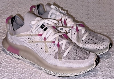 ADIDAS 4D Fusio Primeknit White Cream Pink Training Running Shoes Mens Sz 10