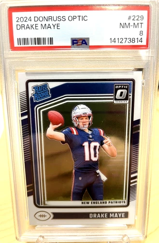 2024 Panini Donruss Optic - Rated Rookie Drake Maye #229 (RC) Patriots PSA 8