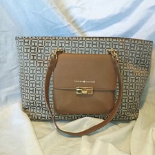 Tommy Hilfiger Shoulder Bag Tan, Black and Gold Logo Tote bag