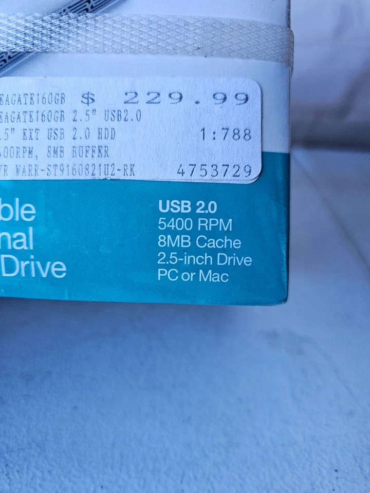 Seagate 160GB Portable External Hard Drive NIB - Image 2 of 3