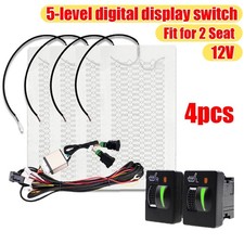 12v Universal Carbon Fiber Heat Pads Car Seat Heater 5 Level Heated Kit Switch 12v Universal Carbon Fiber Heat Pads Car Seat Heater 5 Level Heated Kit Switch