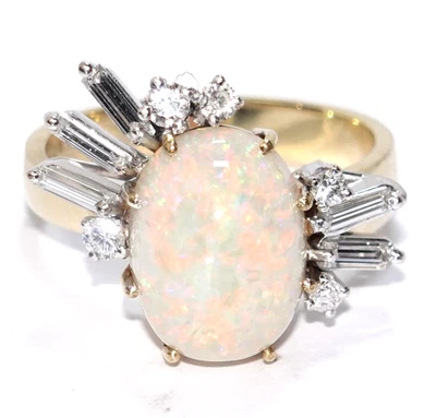 Ring Gold Opal 5,0ct. Diamant 0,90ct. 585/14K Gr.60/19,1mm kostenl. änderbar - Bild 1 von 4