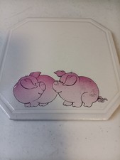 Pig Trivet 8" X 8" Ceramic Tile Vintage