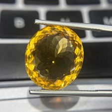 18.85 Ct Natural Citrine | Large Oval Faceted Citrine | Golden Yellow Loose Gems
