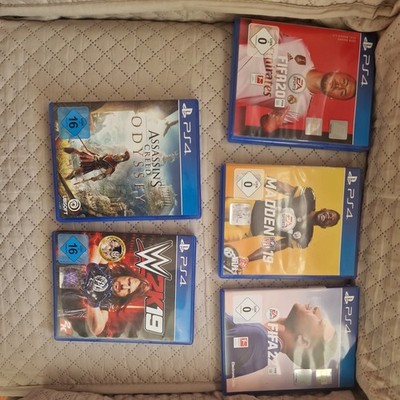 PlayStation 4 Spielesammlung (Fifa 20, 22 ,Madden 19,  AC Odyssey, W2K19)